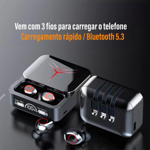 Fone Ouvido Gamer S/fio Bluetooth M88 Plus Função Power Bank