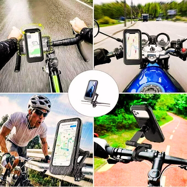 Suporte Porta Celular Moto Bike Á Prova Dágua 360° Articulado 6.5 POLEGADAS