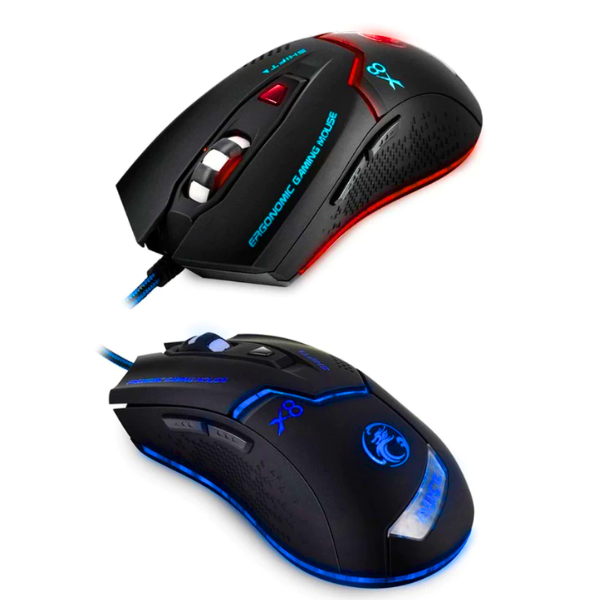 Mouses Games X8 led RGB 3200 dpi Confortavel Ergonomico Cabo Reforçado Com Filtro Envio Imediato