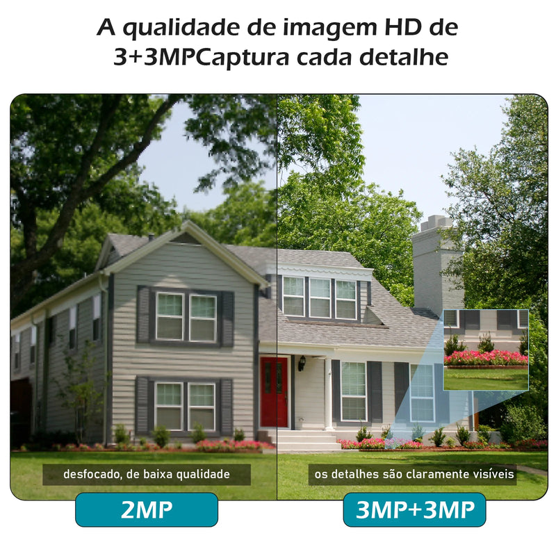 Camera Q28B Externa Ip a Prova D'água Wifi Dupla 2 Em 1 com Visao Noturna C/ Infravermelho Câmera De Vigilância