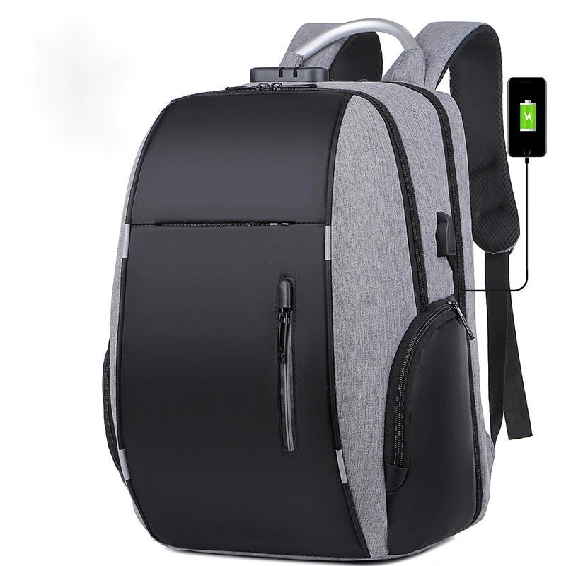 Mochila impermeável masculina multifuncional de carregamento USB de grande capacidade