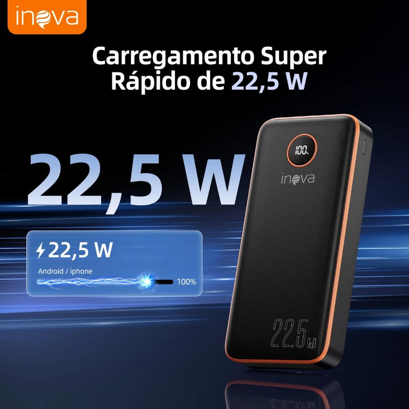 Inova power bank 20000 mah turbo 22.5W Carregador Portátil