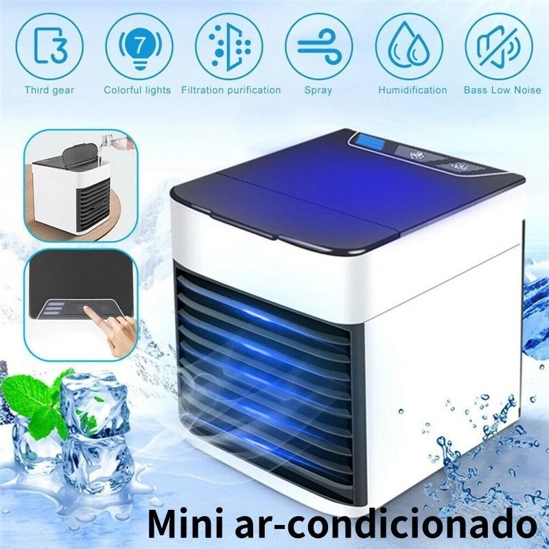 Mini Ar Condicionado Portátil Arctic Air Cooler Umidificador Climatizador Luz Led USB