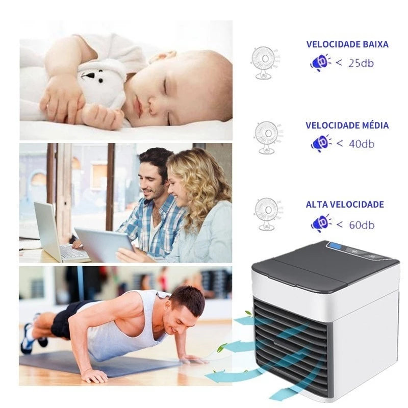 Mini Ar Condicionado Portátil Arctic Air Cooler Umidificador Climatizador Luz Led USB