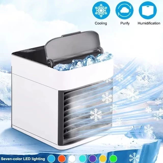 Mini Ar Condicionado Portátil Arctic Air Cooler Umidificador Climatizador Luz Led USB